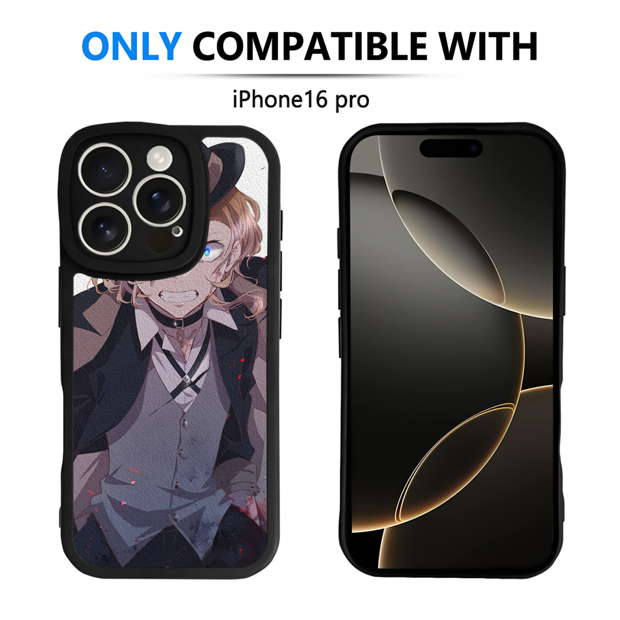 （画像用） 文豪ストレイドッグス Bungo Stray Dogs 【iPhone 16シリーズ対応】シリコンスマホケース（レザー調） 材質：シリコン